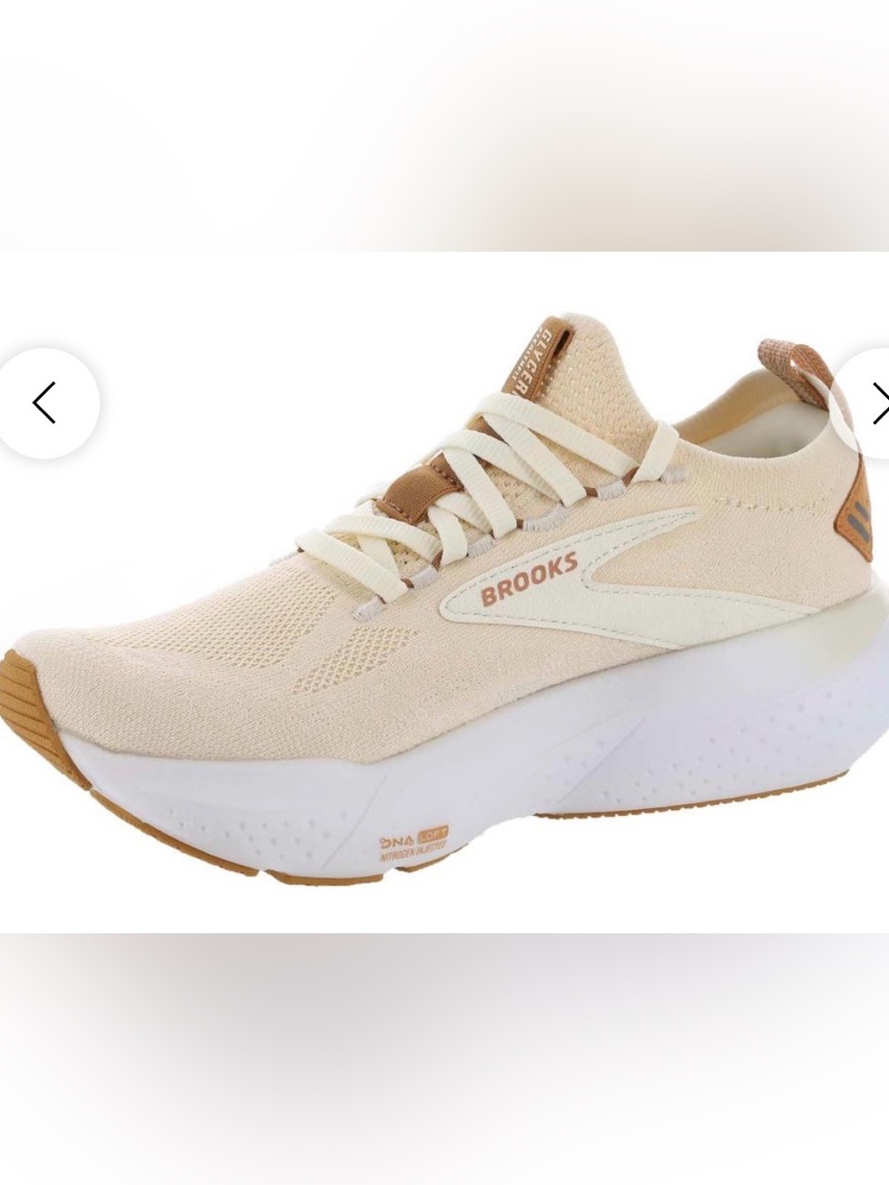 Brooks Glycerin Stealthfit 21 Marshmellow/Cream/Biscuit Runnibg shoes size 8.5